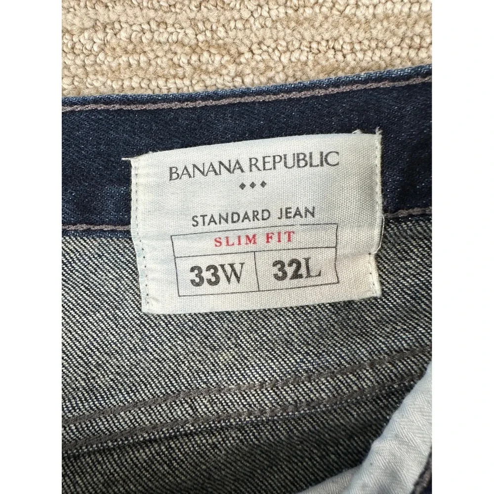 Banana Republic Standard Jean Slim Fit Dark Wash Denim Mens 33W 32L
